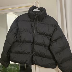 Wild Fable Black Bow Puffer Jacket